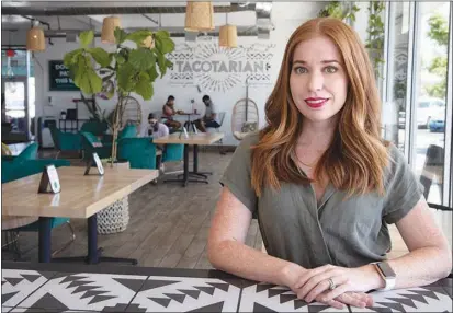  ?? STEVE MARCUS (2020) ?? Kristen Corral, co-owner of Tacotarian, is the driving force behind the establishm­ent of a Loco Co-op franchise in Las Vegas.