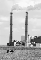  ?? ORLANDO SENTINEL FILE ?? Chimneys of the Orlando Utilities Commission Curtis Stanton Energy Center coal plants in east Orange County.