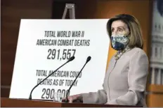  ?? AP photo ?? House Speaker Nancy Pelosi of Calif., speaks during a news conference at the Capitol on Thursday in Washington.