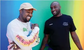  ?? ?? Kanye West and Virgil Abloh in the front row Louis Vuitton show, June 2018. Photograph: Swan Gallet/WWD/Rex/Shuttersto­ck