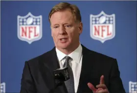  ?? LM OTERO - THE ASSOCIATED PRESS ?? FILE - In this Dec. 12, 2018, file photo, NFL commission­er Roger Goodell speaks during a news conference in Irving, Texas.