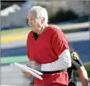  ?? THE ASSOCIATED PRESS ?? Former Penn State University assistant football coach Jerry Sandusky arrives at the Centre County Courthouse in Bellefonte, Pa., on Aug. 22. It’s been nearly five years since retired Penn State assistant coach Jerry Sandusky was arrested on child...