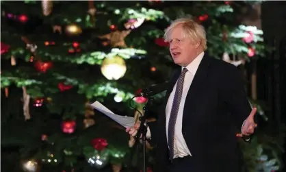  ?? Photograph: WPA/Getty Images ?? ‘Mr Johnson said he saw no need to change the overall guidance on how people live their lives and told them not to cancel Christmas parties.’