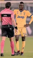  ?? GETTY ?? Blaise Matuidi, 30 anni, parla con l’arbitro a Cagliari