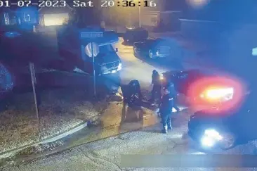  ?? CITY OF MEMPHIS ?? Tyre Nichols lies on the ground during a brutal attack by police officers Jan. 7 in Memphis, Tenn. Former Memphis police recruiters say the department increased incentives and lowered its standards to fill hundreds of slots in recent years.