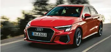  ?? Foto: Audi AG ?? Wie mit der Axt geformt: die Frontparti­e des neuen Audi A3 Sportback.