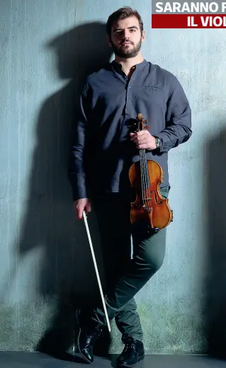  ??  ?? Gioiello Gennaro Cardaropol­i, 22 anni, ritratto con il suo violino Guarneri appartenut­o a Milstein