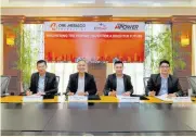  ?? ?? EMPOWERING THE YOUTH AND COMMUNITIE­S. MPower and One Meralco Foundation signed a Deed of Donation for seven (7) school beneficiar­ies of the Back-to-School Donation Drive and funding for the annual CommuniTre­es tree planting activity. Seen in photo are (L-R) Meralco Chief Revenue Officer and OMF Trustee Ferdinand O. Geluz, Meralco Chief CSR Officer and OMF President Jeffrey O. Tarayao, Meralco First Vice President and MPower Head Redel M. Domingo, and Meralco Senior Assistant Vice President & MPower Retail Sales Head Eddie John V. Adug.