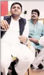  ??  ?? Raghuraaj Pratap Singh with Akhilesh Yadav