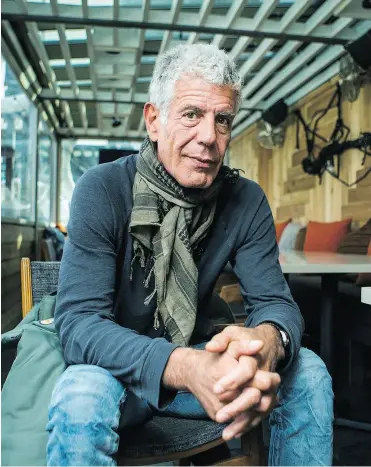  ?? ERNEST DOROSZUK / POSTMEDIA NEWS ?? Anthony Bourdain committed suicide while filming his series Parts Unknown.