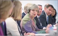  ?? STEFAN ROUSSEAU / REUTERS ?? UK Prime Minister Theresa May holds a meeting about Brexit on Monday.