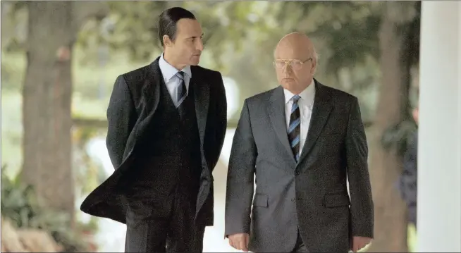  ??  ?? DRAMA: Dr Niël Barnard (Mark Strong) and FW de Klerk (Matthew Marsh) in the movie ‘Endgame’, which dramatises the final days of apartheid in South Africa, focusing on the secret talks held between the ANC and the Afrikaner National Party, the topic of...