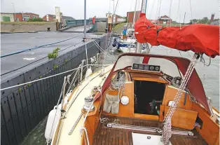  ??  ?? This is Borkum, an island off northwest Germany, with 45 knots across the deck. Getting alongside in this weather is a challenge, but you can make life easier