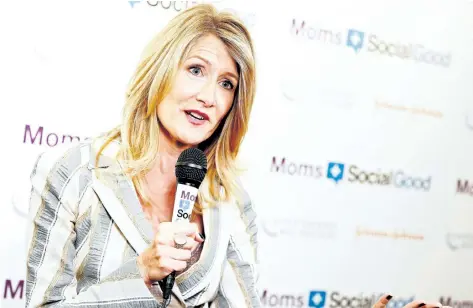  ?? BRIAN ACH/THE ASSOCIATED PRESS ?? Laura Dern, seen above at the kick off the fifth annual Global Moms Relay on Thursday in New York, says she was touched by Jimmy Kimmel’s outpouring of emotion and support for health care for all.