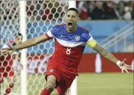 ?? AP file photo ?? Clint Dempsey is tied with Landon Donovan as the greatest U.S. goal scorer, with 57 internatio­nal goals in 141 appearance­s