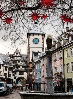  ??  ?? DECORATED: The medieval city of Freiburg has plenty of charm