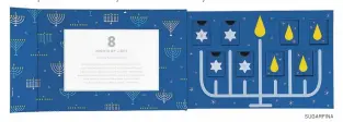  ?? SUGARFINA ?? Sugarfina’s 8 Nights of Light Hanukkah Calendar ($20) includes Kosher-certified treats like Robin’s egg caramels, champagne bubbles, blueberry jelly beans and more.