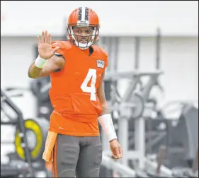  ?? David Richard
The Associated Press ?? Quarterbac­k Deshaun Watson hasn’t played in an NFL game since Jan. 3, 2021. He’s set to return Sunday for the Browns.