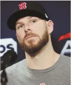  ?? STaff phoToS BY STUaRT CahILL ?? COMEDIAN: Chris Sale offered an interestin­g explanatio­n of his stomach illness yesterday and is looking forward to starting Game 1 of the World Series.