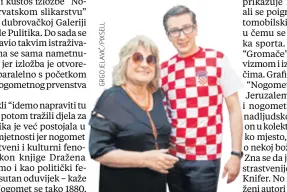  ??  ?? Marin Ivanović, ravnatelj Umjetničke galerije Dubrovnik, na otvaranju izložbe s Mani Gotovac