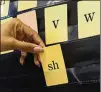  ??  ?? Kindergart­en teacher Kelsey McCorkle introduces a digraph to her students in a phonics lesson Thursday at Benteen Elementary in Atlanta.