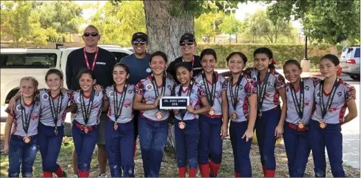  ??  ?? TOP ROW: IVGSL 10-and-under All-Stars head coach Richard Rodriguez, assistant coaches Amanda Rodriguez and Monica Garcia. FROM LEFT: Addison Clark, 9, Sophia Ruiz, 10, Isabelle Rodriguez, 10, Regina Rodriguez, 11, Isabella Esquer, 10, Angelique...