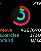  ??  ?? Tapping on any Watchsmith complicati­on opens the watchOS app, which includes shortcuts for displaying activity and other tools.