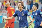  ?? REUTERS ?? Japan's Takashi Inui celebrates scoring the second goal.