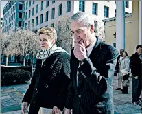  ?? CLIFF OWEN/AP ?? Special Counsel Robert Mueller and his wife Ann, depart St. John’s Episcopal Church, across from the White House, on Sunday in Washington.