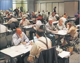  ?? [JOSHUA A. BICKEL/DISPATCH] ?? Property owners try to convince Franklin County appraisers that their property values need to be adjusted in an informal session in September, part of the county auditor’s most recent reappraisa­l process. 7. 8.