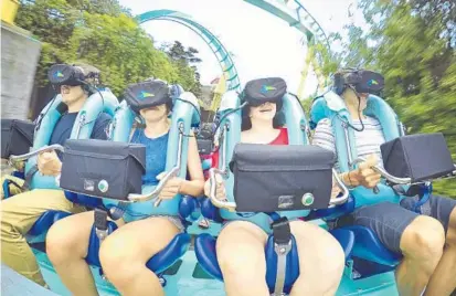  ?? COURTESY OF SEAWORLD ORLANDO ?? SeaWorld Orlando’s Kraken Unleashed roller coaster adds a virtual reality headset to the rider experience.
