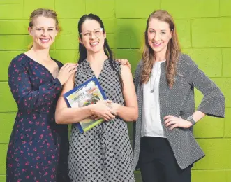  ?? Picture: SHAE BEPLATE ?? ”UNREALISTI­C”: Compleat Nutrition dietitians Marlo Elms, Zoe Calleja and Peta Bolkas know the importance of eating well in order to stay fit and healthy.