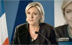  ??  ?? Ultradestr­a Marine Le Pen, 48 anni: il Front National è dato tra il 22,5% e il 23% dietro Macron