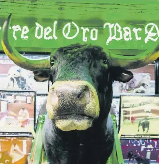  ?? Dani Duch ?? El cap del toro Segador en un bar de la plaça Mayor de Madrid