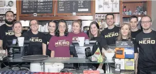  ??  ?? The team at Caffe Nero