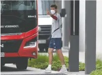  ?? CHRISTOF STACHE/AFP VIA GETTY IMAGES ?? Striker Thomas Mueller leaves a training session with the Bundesliga club FC Bayern Munich this week.