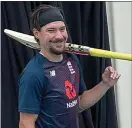  ??  ?? Balancing act: Rory Burns looks pleased to be back in training yesterday as he prepared for England’s warm-up match