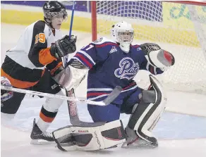  ?? ROY ANTAL ?? Former Pats goaltender Tommy Tartaglion­e, shown in this photo from the 2006-07 season, has joined the junior club as a California-based scout.