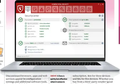  ?? ?? ABOVE G Data is quirky but effective when it comes to malware protection