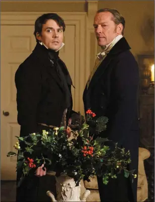  ??  ?? Sam Claflin as Philip and Iain Glen as Kendal in MyCousinRa­chel.