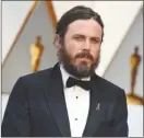  ?? The Associated Press ?? Casey Affleck, last year’s best actor Oscar winner, will not be presenting at or attending the 90th Academy Awards.