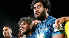  ?? GETTY IMAGES ?? Above, Akira Ioane with great mate TJ Faiane after winning a Super Rugby match for their beloved Blues; right, shaking hands after a job well done with brother, Blues and All Blacks team-mate Rieko; insert, taking time out at training to gather his thoughts and assess his best line of attack.