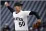  ?? GENE J. PUSKAR - THE ASSOCIATED PRESS ?? FILE - In this April 25, 2019, file photo, Pittsburgh Pirates starting pitcher Jameson Taillon delivers during the first inning of a baseball game against the Arizona Diamondbac­ks in Pittsburgh.