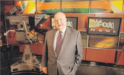 ?? AP PHOTO/JIM COOPER ?? In this Sept. 29, 2006, file photo, Fox News CEO Roger Ailes poses at Fox News in New York. Ailes died last Thursday. He was 77.