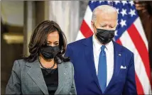  ?? DREW ANGERER/POOL/AFP VIA GETTY IMAGES/TNS ?? President Joe Biden and Vice President Kamala Harris, at the U.S. Capitol on the anniversar­y of the Jan. 6 insurrecti­on, travel today to Atlanta to promote efforts to protect the right to vote and election integrity.