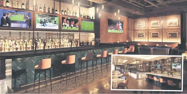  ??  ?? Work on Macclesfie­ld FC’s new Sports Bar and VIP Lounge is due to be completed by the end of March and the club has released images of the final design