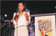  ?? Associated Press ?? Alexandria Ocasio-Cortez, 29, became the youngest woman elected to Congress. She represent New York’s 14th District.