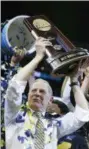  ?? ALEX GALLARDO — THE ASSOCIATED PRESS ?? Michigan head coach John Beilein celebrates after beating Florida State in regional final Saturday in Los Angeles.