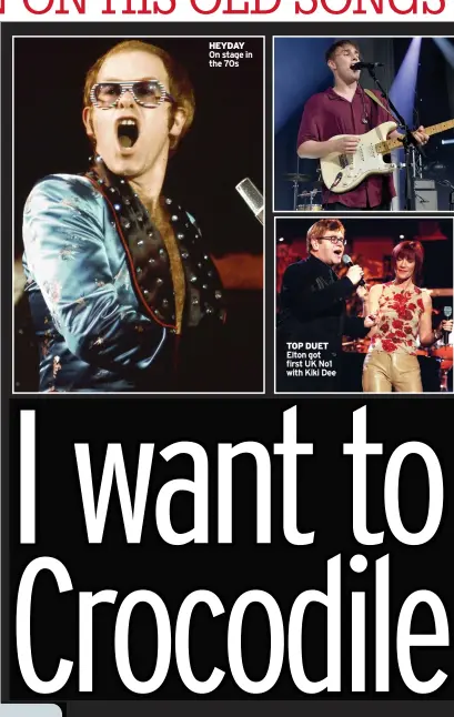  ??  ?? HEYDAY On stage in the 70s
TOP DUET Elton got first UK No1 with Kiki Dee