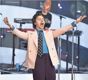  ?? ANGELA WEISS/AFP VIA GETTY IMAGES ?? Harry Styles performs on NBC’s “Today” at Rockefelle­r Plaza on Feb. 26 in New York City.